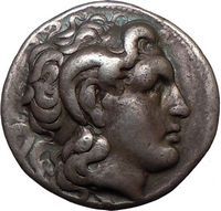 LYSIMACHOS,323 B.C.,Silver tetradrachm Portrait of ALEXANDER the 