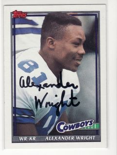 Alexander Wright Signed Dallas Cowboys 1991 Topps 362