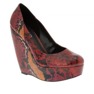 New Womens Aldo Round Toe Animal Snake Print Wedge Platform Shoes $90 