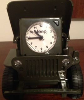 Military Jeep Alarm Clock Plays Reveille Working Headlights Rare