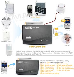 Wireless Home Alarm GSM SMS Intruder System for Garage Storge Home 