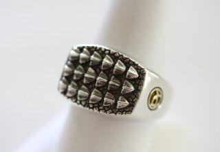 David Yurman Mens Sterling Silver Alligator Textured Ring