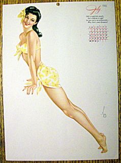 Alberto Vargas Pin Up Girl July 1946 Calendar Esquire