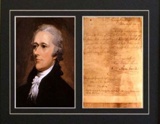 Repro Letter Signed by Alexander Hamilton Revolutionary War Document 