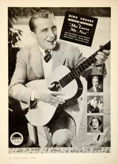1934 Ad She Loves Me not Bing Crosby Miriam Hopkins Actor Movie Film 