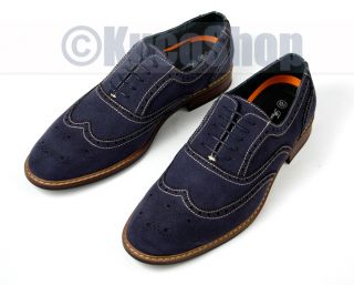 Delli Aldo Men Wingtip Oxfords Dress Shoes Classic Navy Blue Size 12 