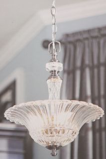 Allen Roth Colfax 3 Light Pendant Polished Pewter Crystal Glass Shade 
