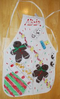 Handpainted Alicia Holiday Cookie Apron