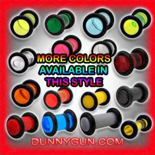 8g Black Acrylic Plugs 8 Gauge UV Earring Horn 3mm