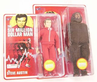 Emce Six Million Dollar Man Steve Austin Bigfoot Retro Mego Figure Set 