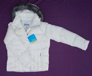 Womens Columbia Luxey Bay Down Parka White or Black Cherry s M L New 