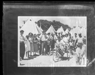 1936 4x5 Acetate NEG A Cripple Who Escapes to Spanish Refugees Camp 