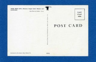 b223 postcard altoona pa hotel penn alto 1950 s cars