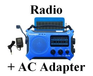   Radio AM FM Kaito Voyager KA500BLU NOAA Radio + AC Adapter Blue Radio