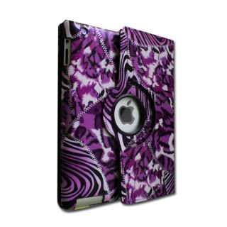 The New iPad 3 / iPad 2 360 Rotating Magnetic Zabra PU Leather Case 