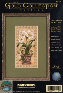 Cross Stitch Kit Potted Amaryllis Flowers in Bloom