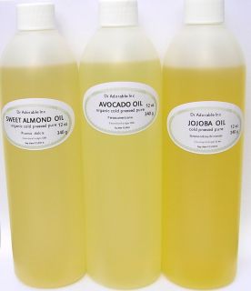 36 oz Organic Pure Jojoba Sweet Almond Oil Avocado Oil