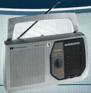 White Westinghouse Am FM Radio AC DC 7 Channels Severe Weather Alarm 