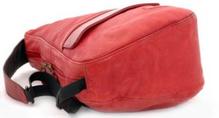 AmeriBag LL Bean Traveler Unisex Healthy Back Bag Sling Leather Red 