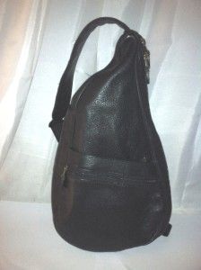 Ll Bean AmeriBag Black PEBBLED Leather Healthy Backpack