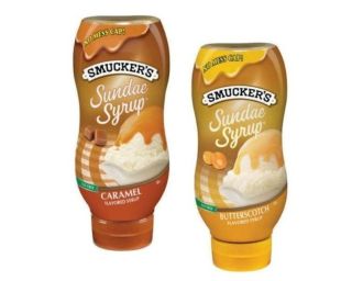 Smuckers Ice Cream Sundae Syrup Caramel or Butterscotch Topping 2 