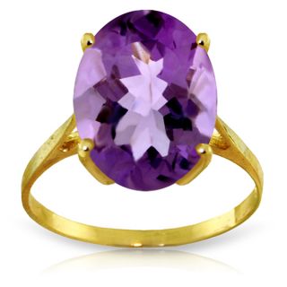 14k Solid Gold Amethyst Ring Natural Oval Purple Amethyst $1074 
