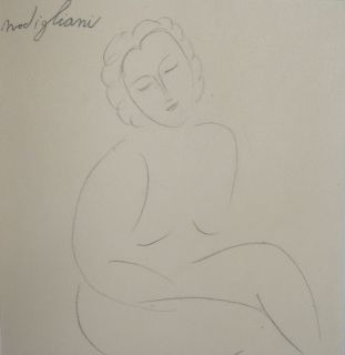 Special pencil drawing Signed Amedeo Modigliani Picasso Dali era
