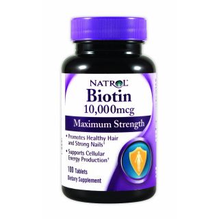 Natrol Biotin Maximum Strength Hair Nail Health 100 Tablets Tabs 10 
