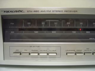 Realistic STA 460 AM/FM STEREO RECEIVER   Works