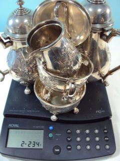 AMSTON Silver STERLING SILVER Coffee Pot, Tea Pot, Waste Bowl Sugar 