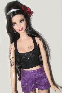 OOAK Tribute Amy Winehouse Repaint Barbie Doll w Tattoos