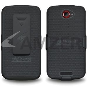Amzer Shellster Shell Case Holster Cover with Clip Stand for HTC One S 