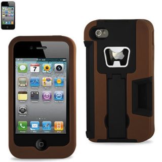 iPhone 4S 4 BEER OPENER CASE W/ Kick Stand & Credit Card Slot Hybrid 