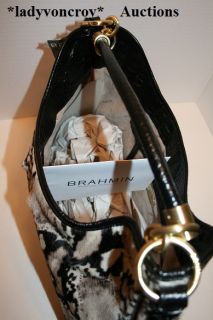 Brahmin Gigi Natural Galerie Raffia Anaconda Python Bag w Tag 