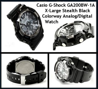   GA200BW 1A x Large Stealth Black Colorway Analog Digital Watch