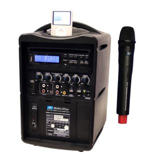 New Amplivox Portable iPod DVD PA Sound System w Wireless Mic 