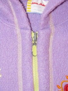   Girls Fleece Vest Hoodie Sz 120 6 7 8 Purple w Embroidery