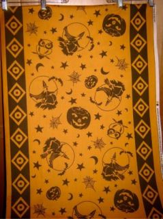 Fabric Andover Spellbound Retro 50s Halloween Stripe Muted Orng Brn 