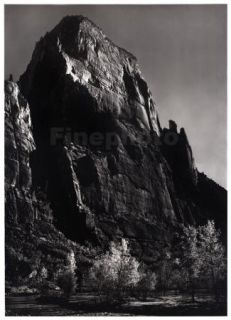 1949 Vintage Zion Utah Photo Engraving by Ansel Adams