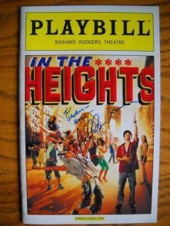 Andrea Burns Signed Inscribed Playbill in The Heights