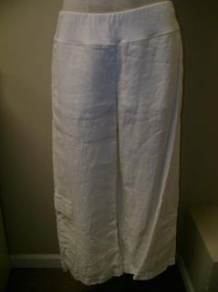 Eileen Fisher Organic Linen Crop Cargo Pant White