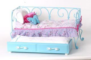 American Girl Doll Curlicue Daybed with Butterfly Bedding