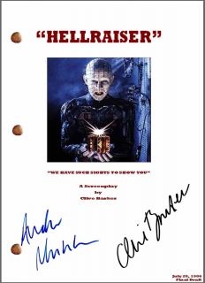   Signed Horror Movie Script by 2 Clive Barker Andrew Robinson