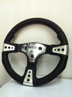 Sparco Steering Wheel Andros Leather Black with Aluminium