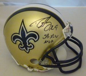 Drew Brees Autographed Signed New Orleans Saints Mini Helmet w SB 