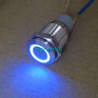 Push Button Angel Eye Blue LED 16mm Hole Required 12V Metal Switch 