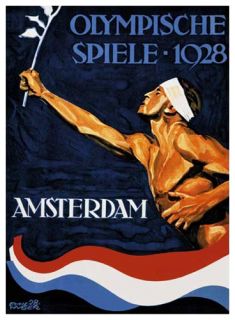Amsterdam 1928 Olympics Holland Olympic Games Official Poster Reprint 