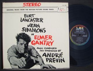 Elmer Gantry Andre Previn UA Stereo LP Original Mint