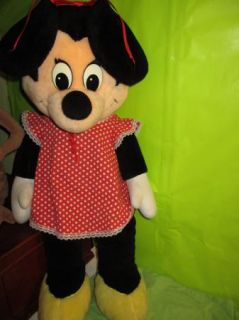   Vintage 1960s 3 Foot Tall Disney Minnie Mouse Plush Doll EUC