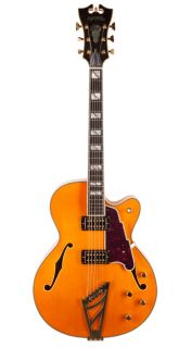 Angelico EXS 1DH New Amber Hollow Electric Guitar w Deluxe Hard Case 
